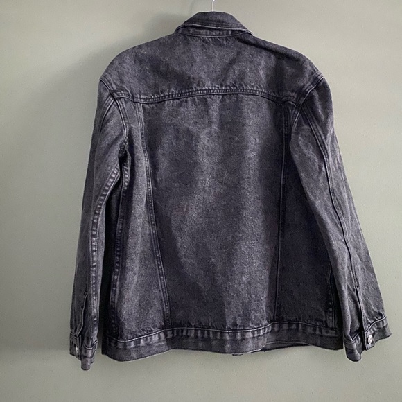 Black Washed Oversized Trucker Jacket - Picture 6 of 6